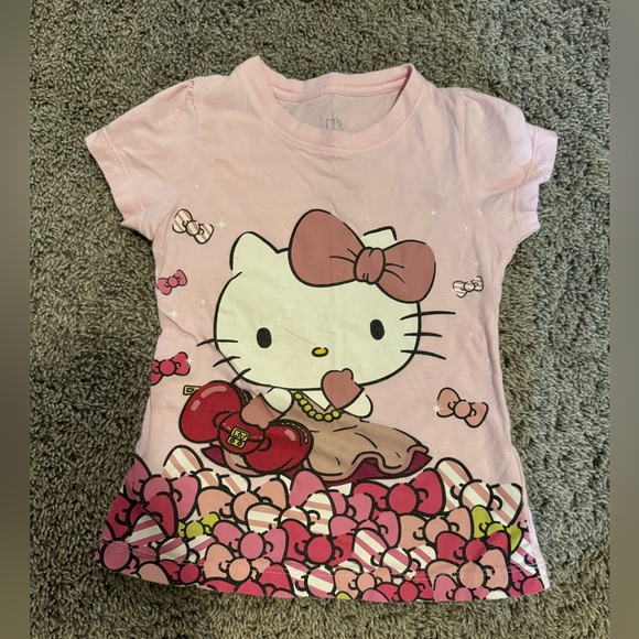 2T Girls Hello Kitty Shirt and Jacket Set. Pink with silver sequins. - Picture 3 of 4